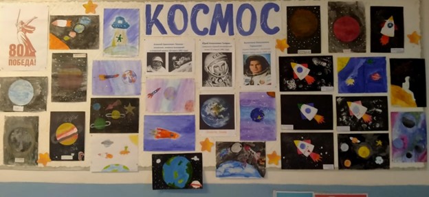 День космонавтики. Выставка рисунков: «Космос».